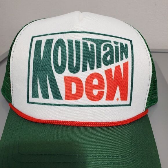 Mountain Dew Soda Men's Officially Licensed Classic Logo Foam Trucker Hat nwt - Picture 2 of 8